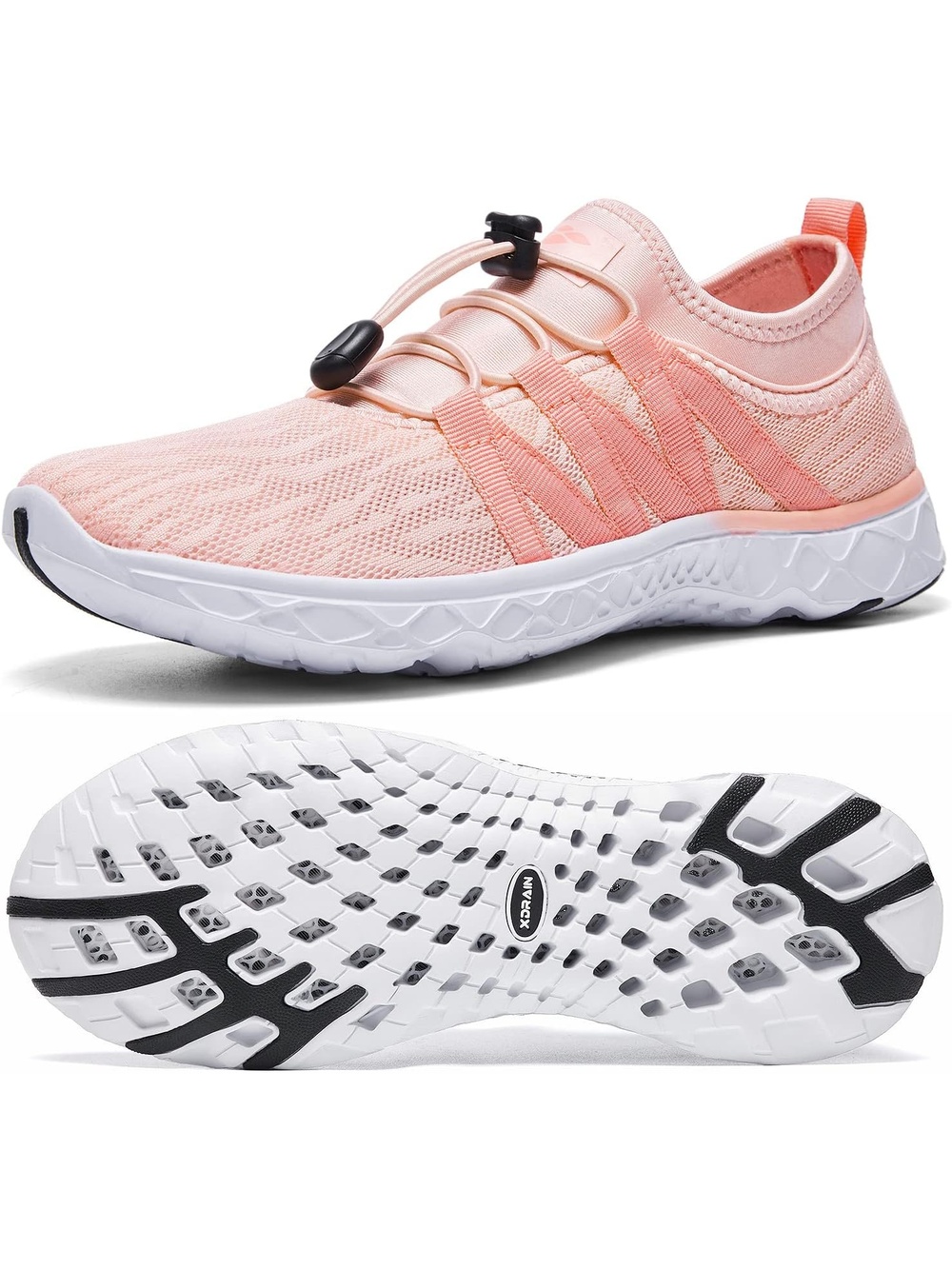 Women's Orange Closed Toe Flat Xdrain Mesh Slip On Breathable Water Shoe